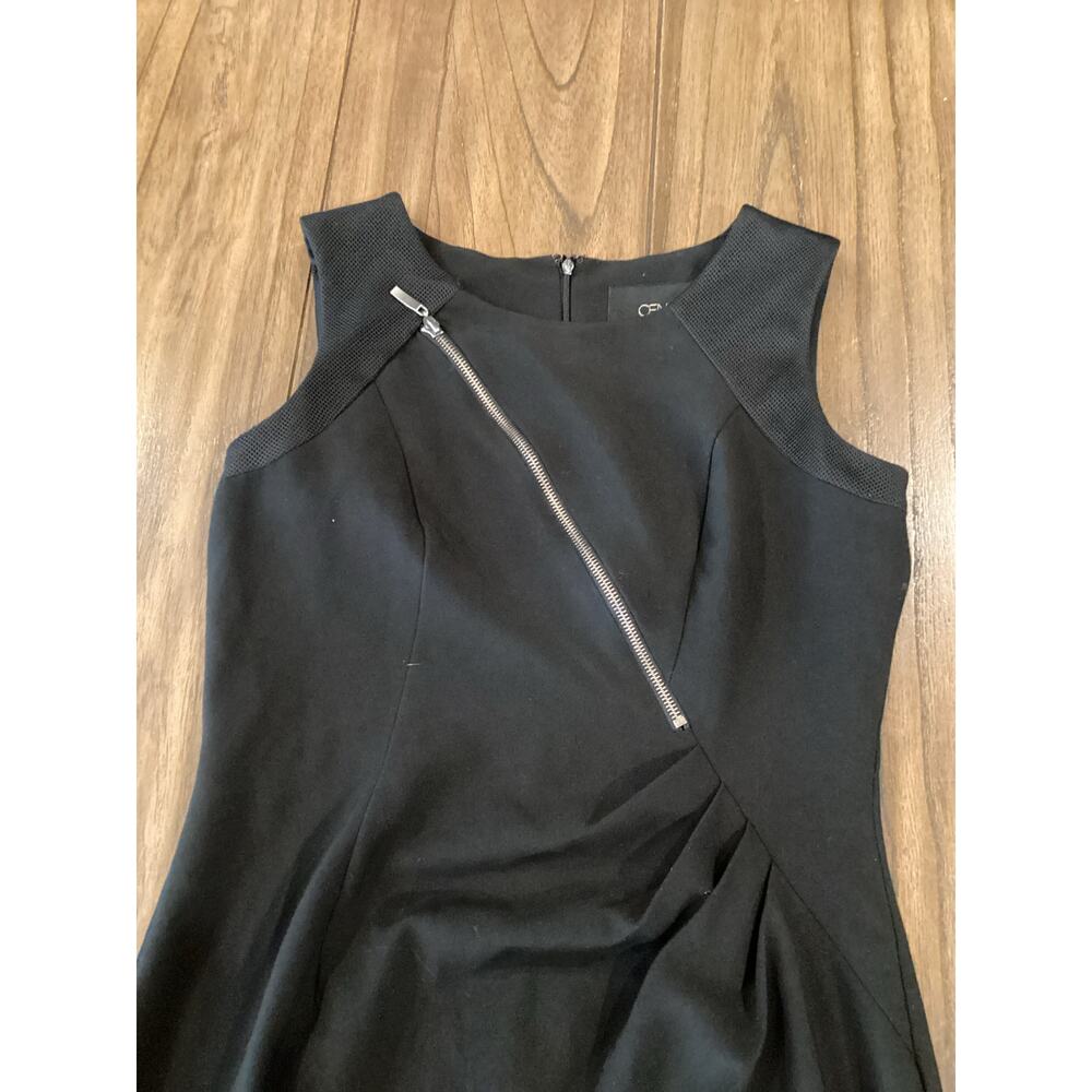 CENIA Zipper detail Sleeveless Sheath Knee Length classic little black Dress 6 - Picture 3 of 9